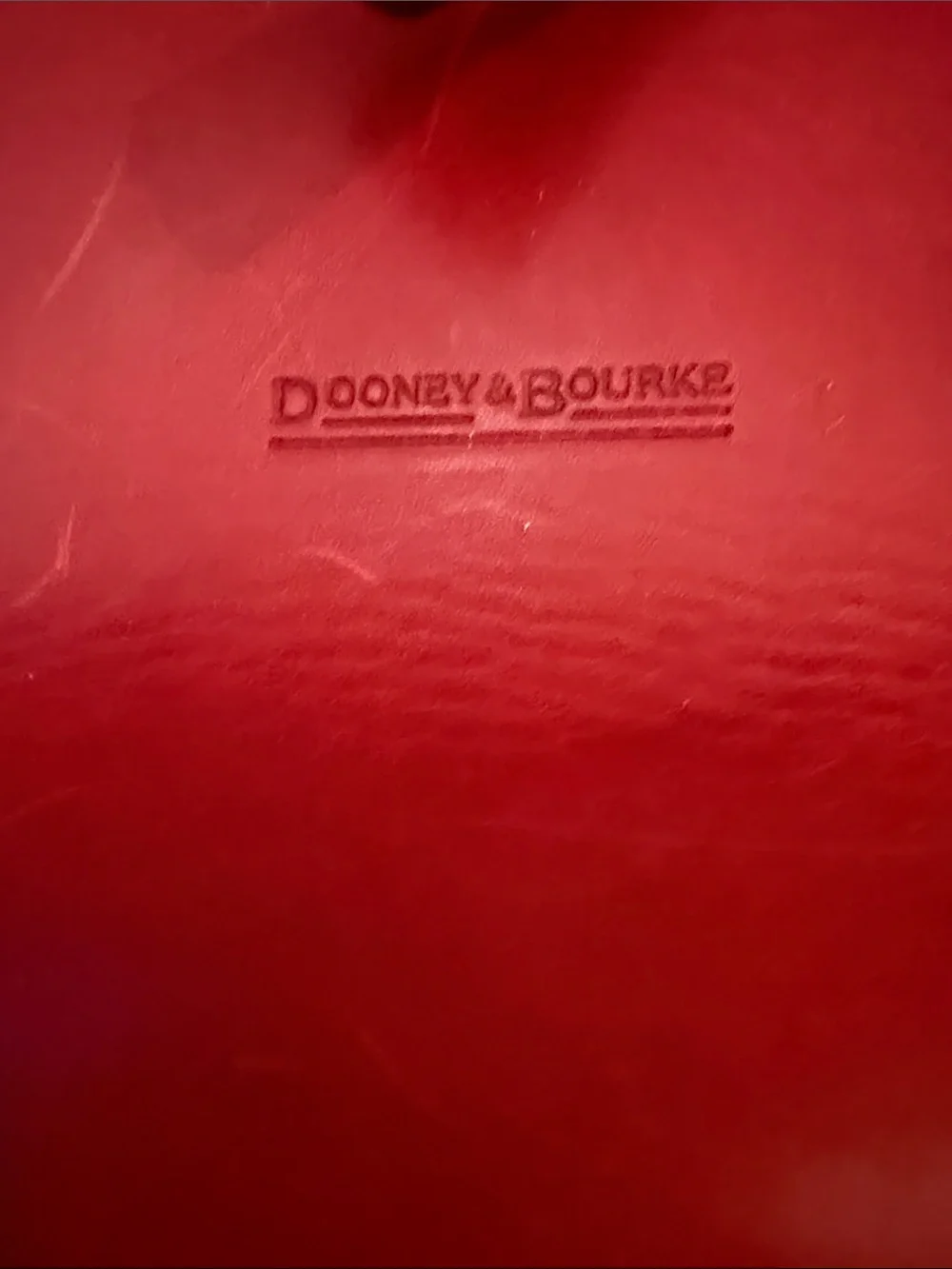 Dooney & Bourke Red Leather Satchel with Round Charm